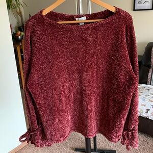 Sundance Chenille Soft Knit Pullover Sweater Red Women’s Medium